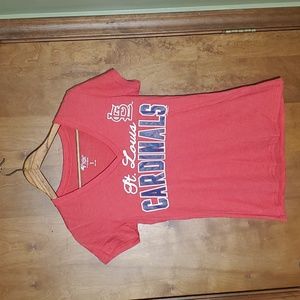 St Louis Cardinals Women's V neck short sleeve T shirt